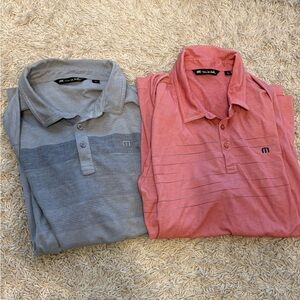 Travis Mathew Gray and Pink Polo Shirts